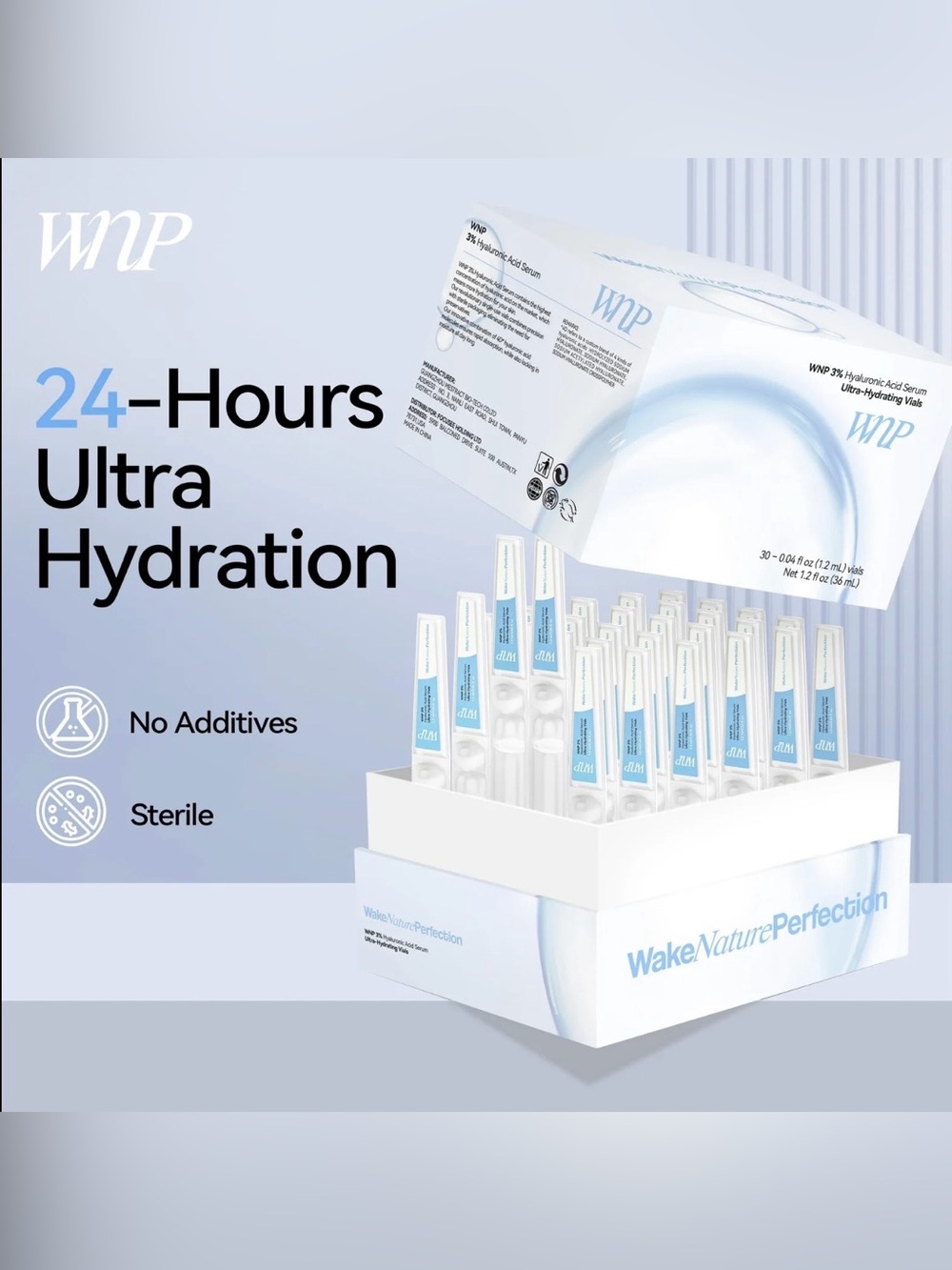 WNP 3% Hyaluronic Acid Serum Ultra-Hydrating Capsules and Eye Cream Skincare Set - Picture 3 of 3